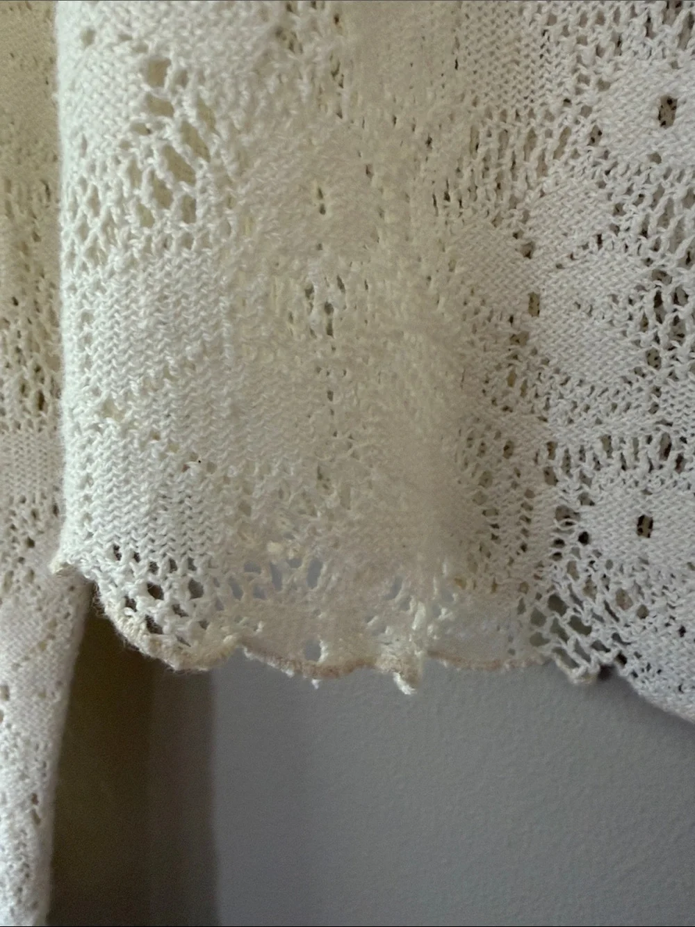 Free People In the Meadow Tee Lace Crochet Knit Top Layering Ivory Cream Small